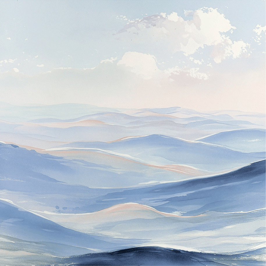 Coastal wall art print with soft horizon and light blue tones, airy decor for modern home