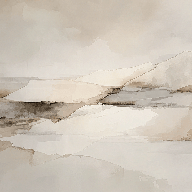 Earth tone wall art print with layered textures and soft natural colors, grounded decor for modern home