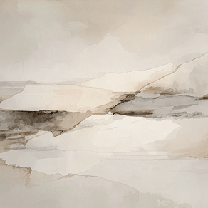 Earth tone wall art print with layered textures and soft natural colors, grounded decor for modern home