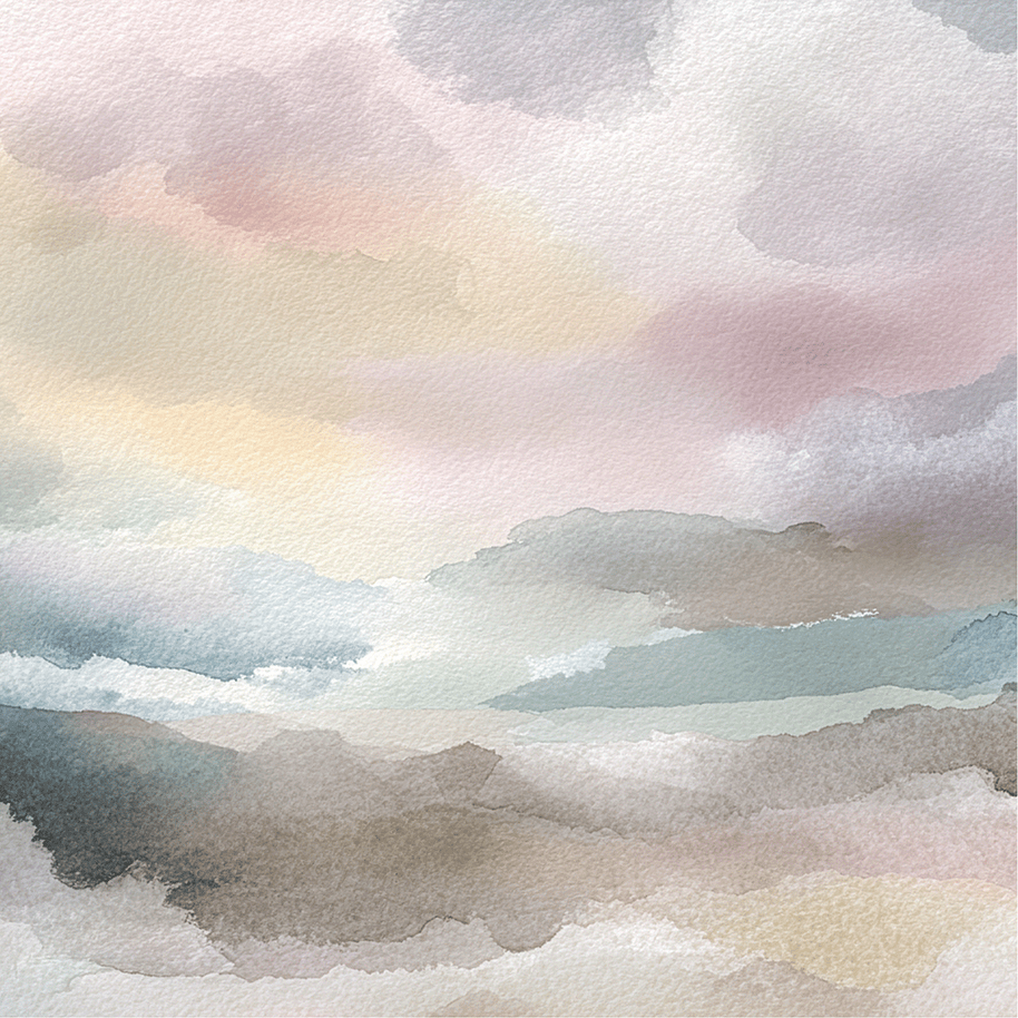 Minimal landscape wall art print with soft fading horizon and neutral tones, modern wall decor