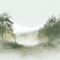 Forest wall art print with soft clearing and gentle light, peaceful decor for modern interiors