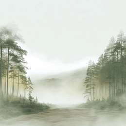 Forest wall art print with soft clearing and gentle light, peaceful decor for modern interiors