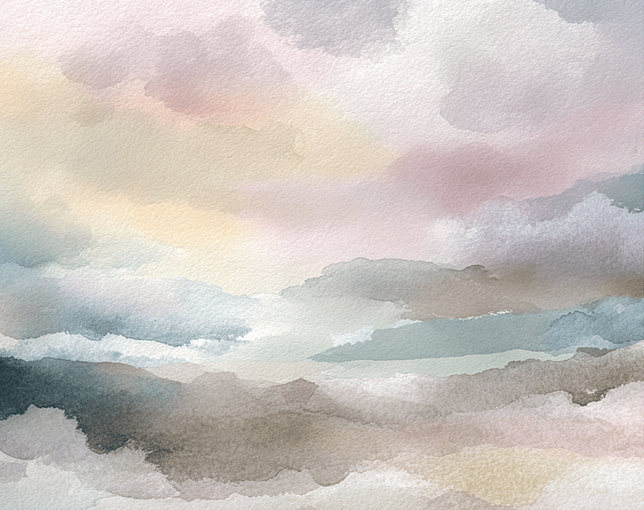 Minimal landscape wall art print with soft fading horizon and neutral tones, modern wall decor