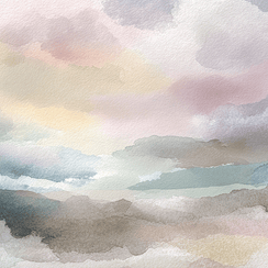 Minimal landscape wall art print with soft fading horizon and neutral tones, modern wall decor