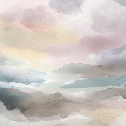 Minimal landscape wall art print with soft fading horizon and neutral tones, modern wall decor
