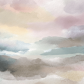 Minimal landscape wall art print with soft fading horizon and neutral tones, modern wall decor