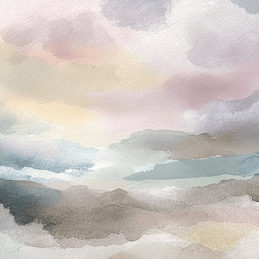 Minimal landscape wall art print with soft fading horizon and neutral tones, modern wall decor
