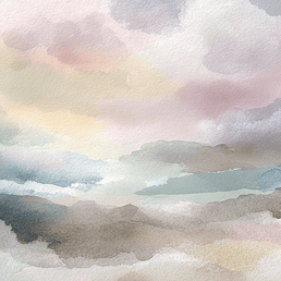 Minimal landscape wall art print with soft fading horizon and neutral tones, modern wall decor