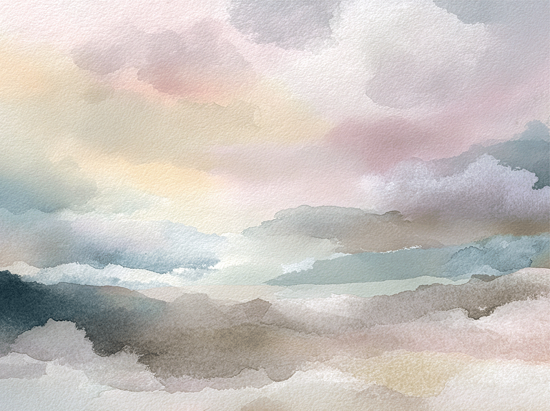 Minimal landscape wall art print with soft fading horizon and neutral tones, modern wall decor