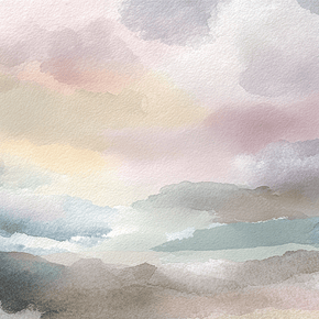 Minimal landscape wall art print with soft fading horizon and neutral tones, modern wall decor