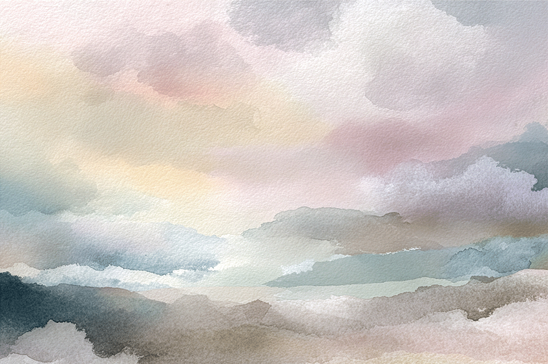 Minimal landscape wall art print with soft fading horizon and neutral tones, modern wall decor
