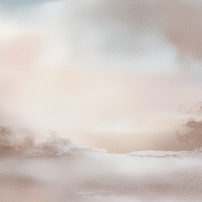 Soft landscape wall art print with pale dawn tones and gentle horizon, calm decor for modern interiors