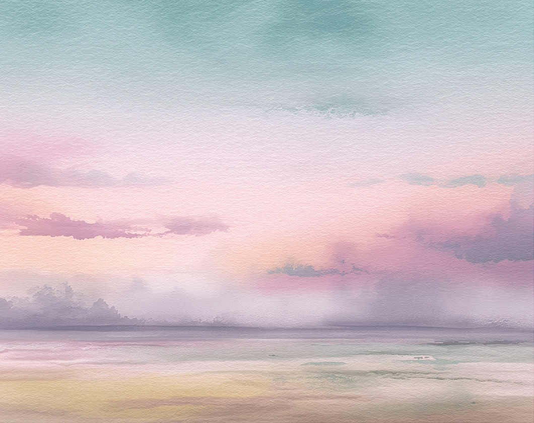 Neutral wall art print with soft misty layers and warm tones, minimalist decor for modern home