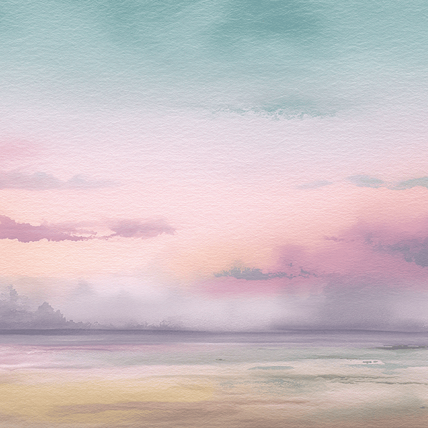 Neutral wall art print with soft misty layers and warm tones, minimalist decor for modern home