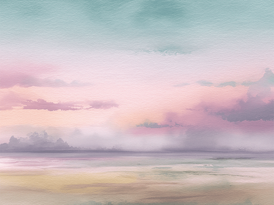 Neutral wall art print with soft misty layers and warm tones, minimalist decor for modern home