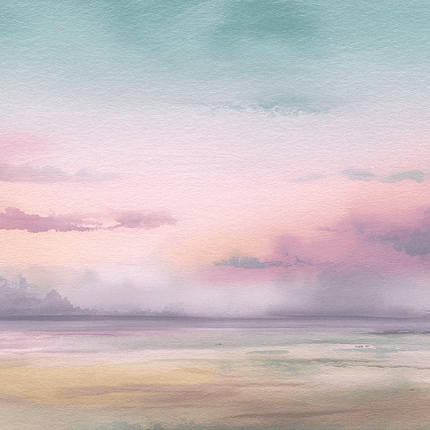 Neutral wall art print with soft misty layers and warm tones, minimalist decor for modern home