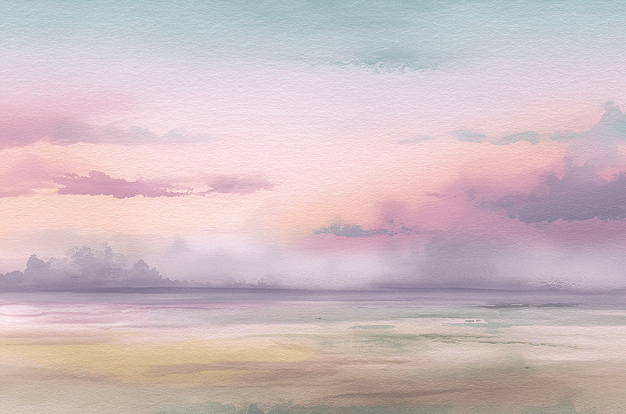 Neutral wall art print with soft misty layers and warm tones, minimalist decor for modern home