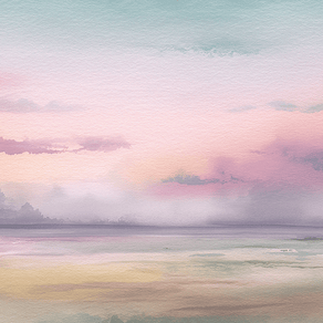 Neutral wall art print with soft misty layers and warm tones, minimalist decor for modern home