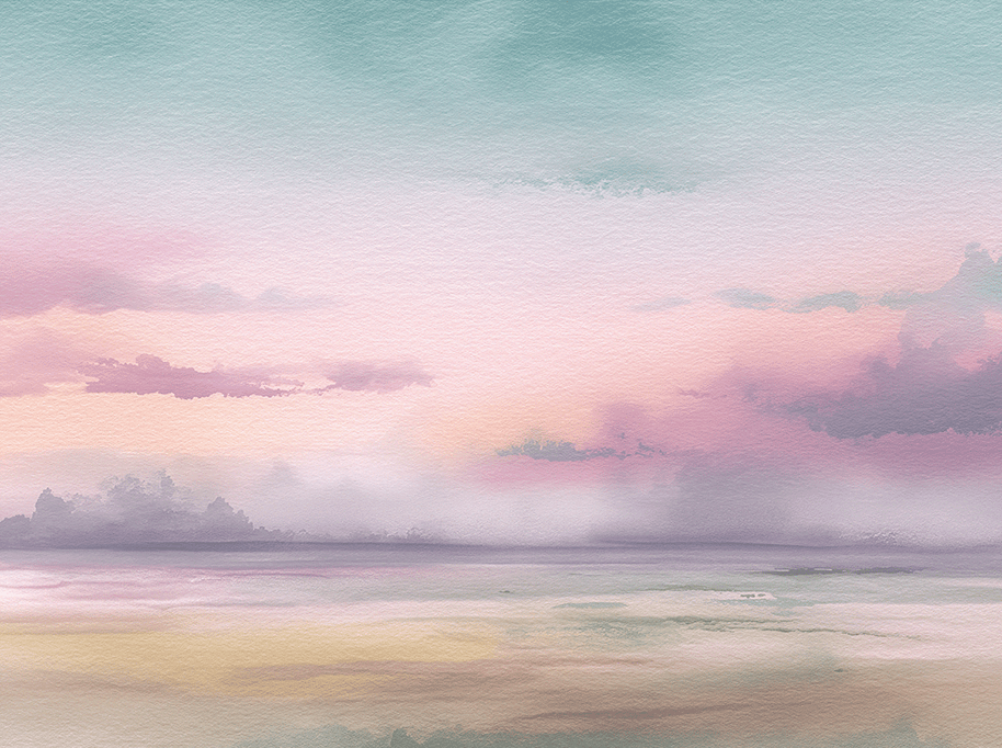 Neutral wall art print with soft misty layers and warm tones, minimalist decor for modern home