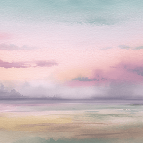 Neutral wall art print with soft misty layers and warm tones, minimalist decor for modern home